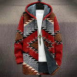 Xituodai Men Jacket Cardigans Coats Printed Native Retro Aztec Graphics Plush Thick Outdoors Fleece Winter Casual Streetwear Clothing Xituodai