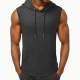 Xituodai Sports Tank Tops Men Fitness Muscle Print Sleeveless Hooded Bodybuilding Pocket Tight-drying Tops Summer Shirt For Men Clothing