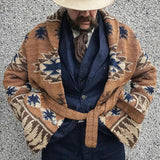 Xituodai Men  Wintern outfits Men Heavy Jacquard Fashion Sweater Autumn and Winter Retro Casual Thick Cardigan Knit Sweater Coat Xituodai Men  Wintern outfits