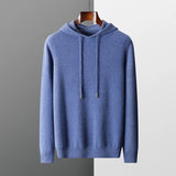 Xituodai Men's One-piece ready-to-wear Hoodie 100% Merino Wool Knitted Sweatshirt Autumn Winter Casual Large Top Long Sleeved