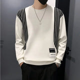 Xituodai Men  Wintern outfits Men's 2024 Spring Autumn New Spliced Pullovers O-Neck Stripes Fashion Minimalist Casual All-match Loose Long Sleeve Sweatshirts Xituodai Men  Wintern outfits