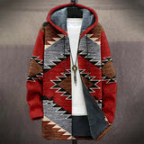 Xituodai Men Jacket Cardigans Coats Printed Native Retro Aztec Graphics Plush Thick Outdoors Fleece Winter Casual Streetwear Clothing Xituodai