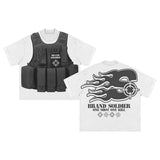 Xituodai Streetwear Y2K Harajuku T shirt Men Hip Hop Bulletproof Vest Graphic Print Oversized Cotton Short Sleeved Casual Tops Tees New