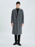 Xituodai High-End Men's Coat 100% Pure Wool Winter Thickened Outerwear Coat Double-Breasted Trendy Coat Fashionable All-Match Trench Coat Xituodai