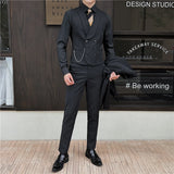 Xituodai 4XL-M Brand Clothing Men's Spring High Quality Business Suit Vest/Male Slim Fit Stripe Double-breasted Blazers Vest Men's Dress