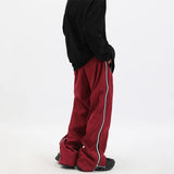 Xituodai Y2K Wide Leg Pants with Side Zips Men Sweatpants Male Loose Casual Sport Red Black Trousers Zipper Split Streetwear