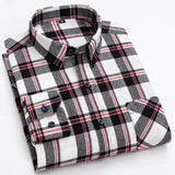 Xituodai Long Sleeve Flannel Plaid Shirts For Men Daily Tops Spring Autumn New 100% Cotton Regular Fit Checkered Casual Shirt Large Size