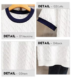 Xituodai Fashion Jacquard Knitted T-shirts For Men Summer short sleeved O-neck Contrast Color Patchwork Thin Tee Tops Casual Knitwear