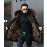 Xituodai  Men's Imitation Fur Liner Winter Warm New Fur One-piece Coat Imitation Mink Fleece Mid-length Fur Coat