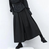 Xituodai 2024 Trendy Gothic Dark Style Loose Cropped Hakama Pants Wide Leg Pants New Large Size Design Sense Samurai Pants Men's Clothing