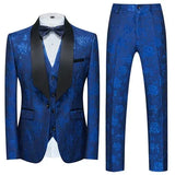 Xituodai Fashion New Men's Casual Boutique Business Wedding Host Flower Color Suits 3 Pcs Set Dress Blazers Jacket Pants Vest Coat