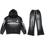 Xituodai Hellstar Flare Black Flame Broek Hoodie