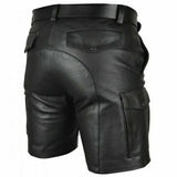 Xituodai Motorcycle Faux Leather Short Pants Male Summer Biker Riding PU Cargo Multi-pockets Men Clothing Shorts shorts men  techwear