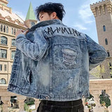 Xituodai Spring Autumn Embroidery Denim Jacket Men 2024 New Casual Teenagers Hip Hop Baseball Uniform Slim Student Handsome Jacket Top