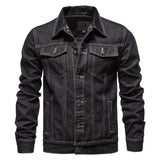 Xituodai Cotton Denim Jacket Men Casual Solid Color Lapel Single Breasted Jeans Jacket Men Autumn Slim Fit Quality Mens Jackets