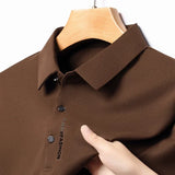 Xituodai 2024 New Spring Lapel Business Casual Polo Shirt Elastic Base Shirt Top Men's Long Sleeve T-shirt