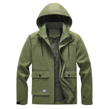 Xituodai Thick Warm Fleece Men Fashion Casual Jacket Men Men Windproof Fleece Military Parkas WinterOutdoor Parkas Jacket Coat