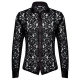 Xituodai 2024 Spring Long Sleeve See Through Mens Shirt Sexy Floral Embroidery Mesh Lace Shirts Tops Men Streetwear Fashion Slim Cardigan