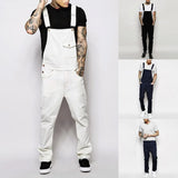 Xituodai 2024 Fashion Men's Ripped Jeans Jumpsuits Ankle Length Letter Printing Distressed Denim Bib Overalls For Men Suspender Pants