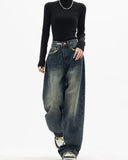 Xituodai Streetwear Y2k Jeans Hip Hop Vintage Washed Blue Baggy Jeans Men Women Harajuku Fashion High Waist Wide Trousers Straight jeans