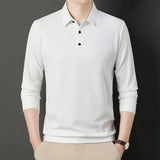 Xituodai 2024 Spring Autumn Waffle Men's Long-sleeved Polo Shirt Business Casual Slim Top Classic Solid Color Male Brand Tees