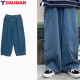 Xituodai Y2k Jeans Men's Personality Solid Color Classic Korean Fashion Denim Trousers Male Harajuku Jeans Straight Wide Leg Pants