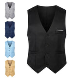 Xituodai Great Suit Classic Pure Color Gentle Sleeveless Spring Vest  Men Waistcoat Slim Fit