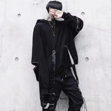 Xituodai Men's Sets Black Hoodies+Pants Punk Graphic Zipper Hooded Sweatshirts Cargo Pant Men Oversized Loose Streetwear Suits