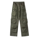 Xituodai Spring Cargo pants New Popular Rice White Multi-pockets Overalls Harajuku stays Men Loose Casual Trousers Straight Mopping Pants