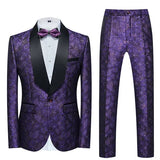 Xituodai Fashion New Men's Casual Boutique Business Wedding Host Flower Color Suits 3 Pcs Set Dress Blazers Jacket Pants Vest Coat