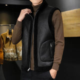 Xituodai Men Fashion Casual Thicken Gilets Winter New Lamb Wool Coat Warm Vest Male Jacket Can Be Worn On Both Sides Sleeveless Waistcoat