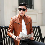 Xituodai Brand Men's Leather Jacket Coat Men Casual Biker Zipper Jackets Male New Brand Slim Fit Motorcycle Leather Jackets Men