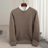 Xituodai Autumn and winter new 100% pure wool men's round neck business casual pullover sweater cashmere bottoming shirt.