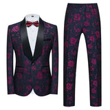 Xituodai Fashion New Men's Casual Boutique Business Wedding Host Flower Color Suits 3 Pcs Set Dress Blazers Jacket Pants Vest Coat