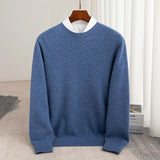 Xituodai Autumn and winter new 100% pure wool men's round neck business casual pullover sweater cashmere bottoming shirt.