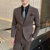 Xituodai Boutique 5XL(Blazer + Vest + Trousers) Men's Elegant Fashion Business A Variety of Gentlemen Casual Formal Suit Three-piece Suit