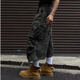 Xituodai Camouflage Work Men Shorts 2024 Cargo Darkwear Pocket Design Casual New Fashion Male Wide Leg Trousers 24E1421 Xituodai