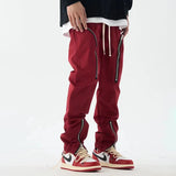 Xituodai Y2K Cargo Pants Men Zipper Techwear Black Cargo Trousers Male Red Darkwear Slim Designer Hip Hop Cotton Streetwear