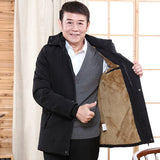 Xituodai Thickened Warm Coat Plus Size Parker Waterproof Hooded Jacket Winter Men's Solid Color Parker Coat Fashion Men's Clothing