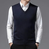 Xituodai New Men's  Business Casual Outer Wear Warm Sleeveless Sweater Vest  Men's Knitted Tops