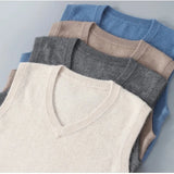 Xituodai Cashmere Knitted Sweater Vest Men's Clothing V-neck Solid Color Pullover Camisole Bottom Spring Autumn Tops