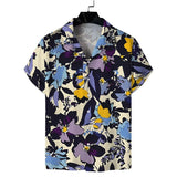 Xituodai Cuba Collar Summer Men's Short-sleeved Printed Shirt Hawaii Beach Vacation