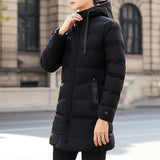 Xituodai Men Fashion Coat Casual Slim Zipper Jacket Winter Warm Hooded Long Parka Men New Warm Autumn Thick Waterproof Coat Men