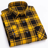 Xituodai Long Sleeve Flannel Plaid Shirts For Men Daily Tops Spring Autumn New 100% Cotton Regular Fit Checkered Casual Shirt Large Size