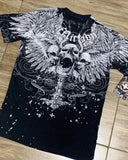 Xituodai Retro Style Streetwear Tshirt Men Gothic Skull Cross Print Fashion Pattern Tshirts Wings Large Print Couple Y2K Short Sleeve