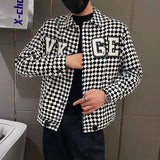 Xituodai Men's Casual Jacket Spring Autumn Button Lapel Work Coat New plaid Multi-pocket Tops Men Fashion High Quality