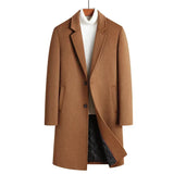 Xituodai Wool 54.3% autumn and winter new men's woolen coat medium and long suit collar cotton thickened woolen coat men's coat Xituodai