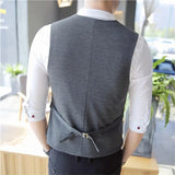 Xituodai Men's Double Breasted Vest Spring 2024 New Slim Sleeveless Formal Suit Vest Gray Black Fashion Men's Business Casual Suit Vest