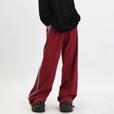 Xituodai Y2K Wide Leg Pants with Side Zips Men Sweatpants Male Loose Casual Sport Red Black Trousers Zipper Split Streetwear