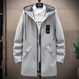 Xituodai mens long jackets Spring Autumn Hooded windbreaker men Overcoat hip hop Solid Slim coats Hot Sale Casual man jacket New